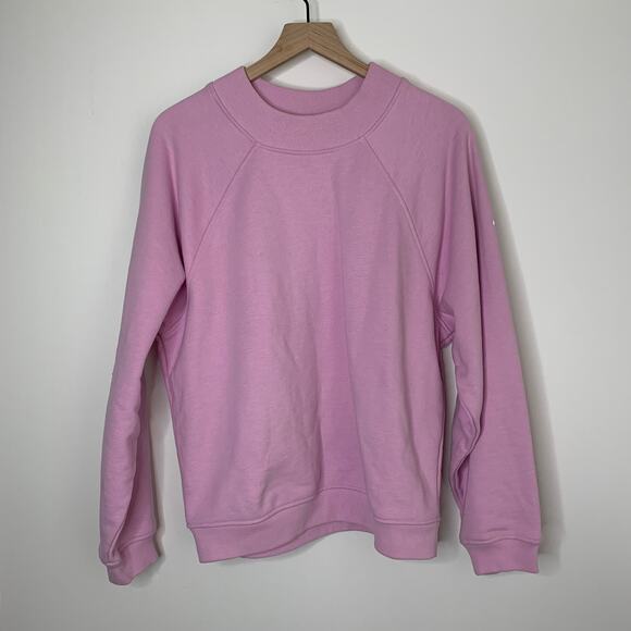 ALO YOGA Heavyweight Offline Cotton Blend Sweatshirt In Sugarplum Pink Medium - Picture 11 of 13